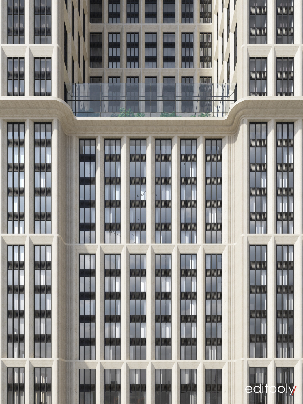 3d визуализация офисного здания (фрагмент)
