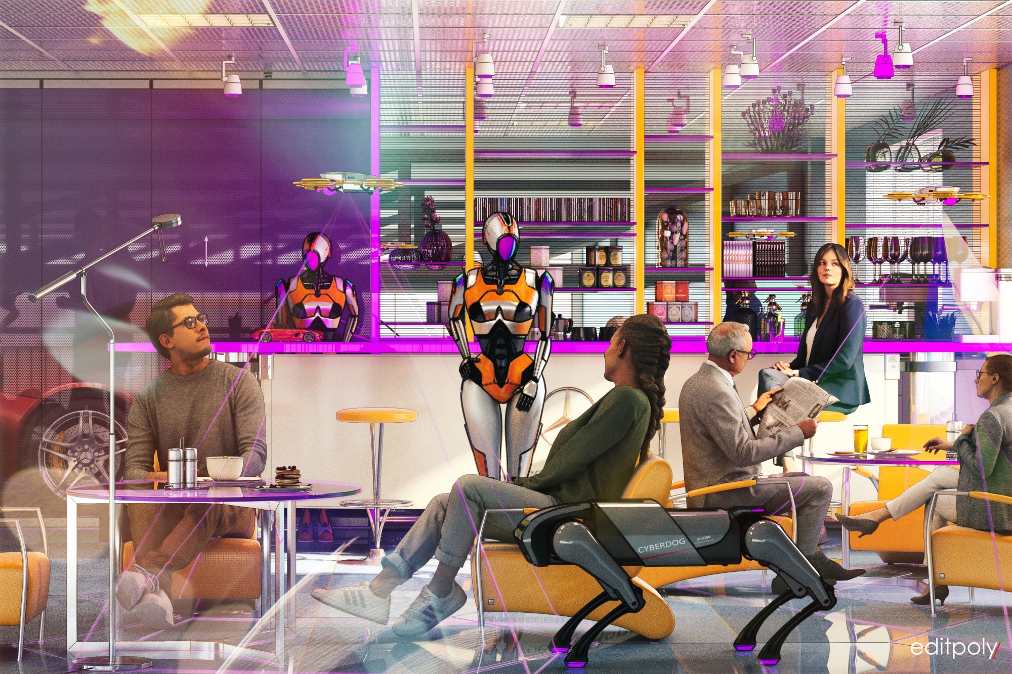 3d визуализация кибер-кафе